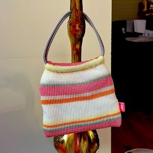 2/$10
The SAK Striped Knit Woven Crochet Clutch Bag Small Purse Pink multi
